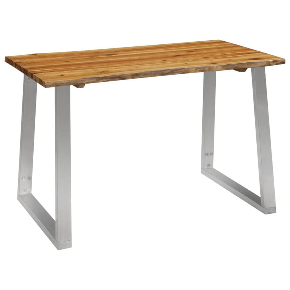 Petromila vidaXL Jedálenský stôl 120x65x75 cm masívne akáciové drevo a nehrdzavejúca oceľ 